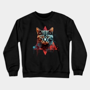 Geometric Cat Art Crewneck Sweatshirt